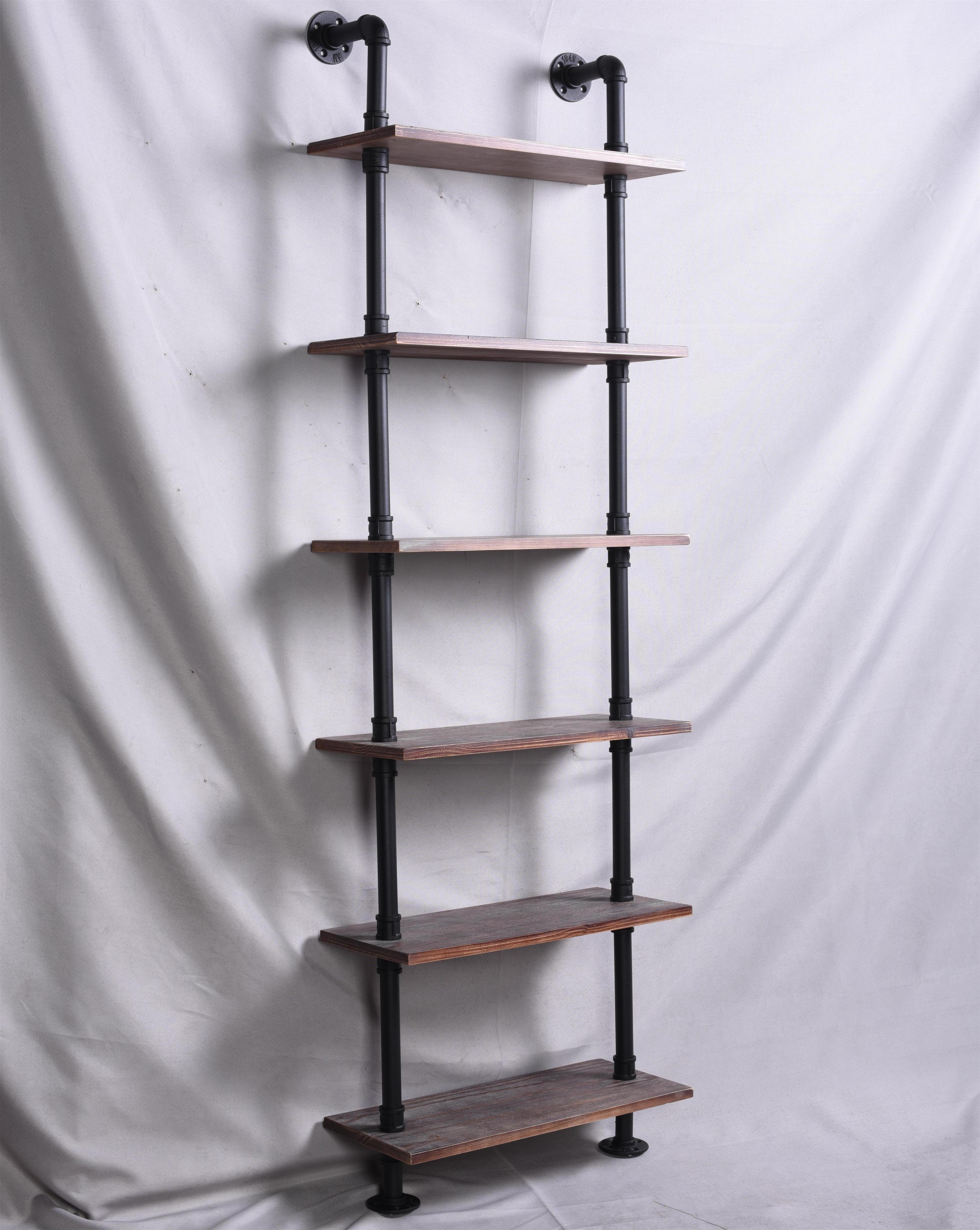 DIY Wall Mount industry Pipe bookshelf