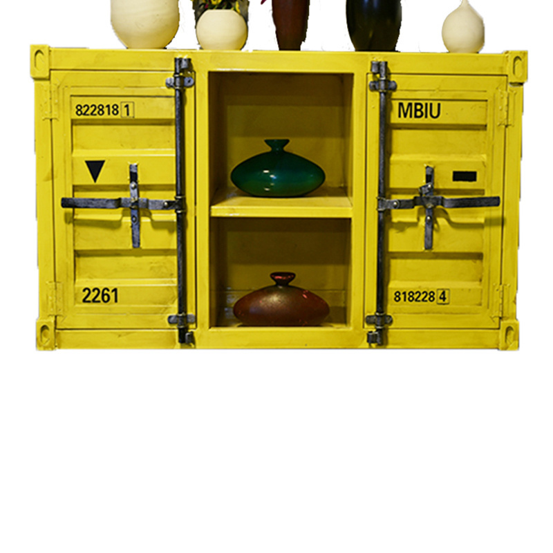 Industrial metal furniture container style living room cabinet