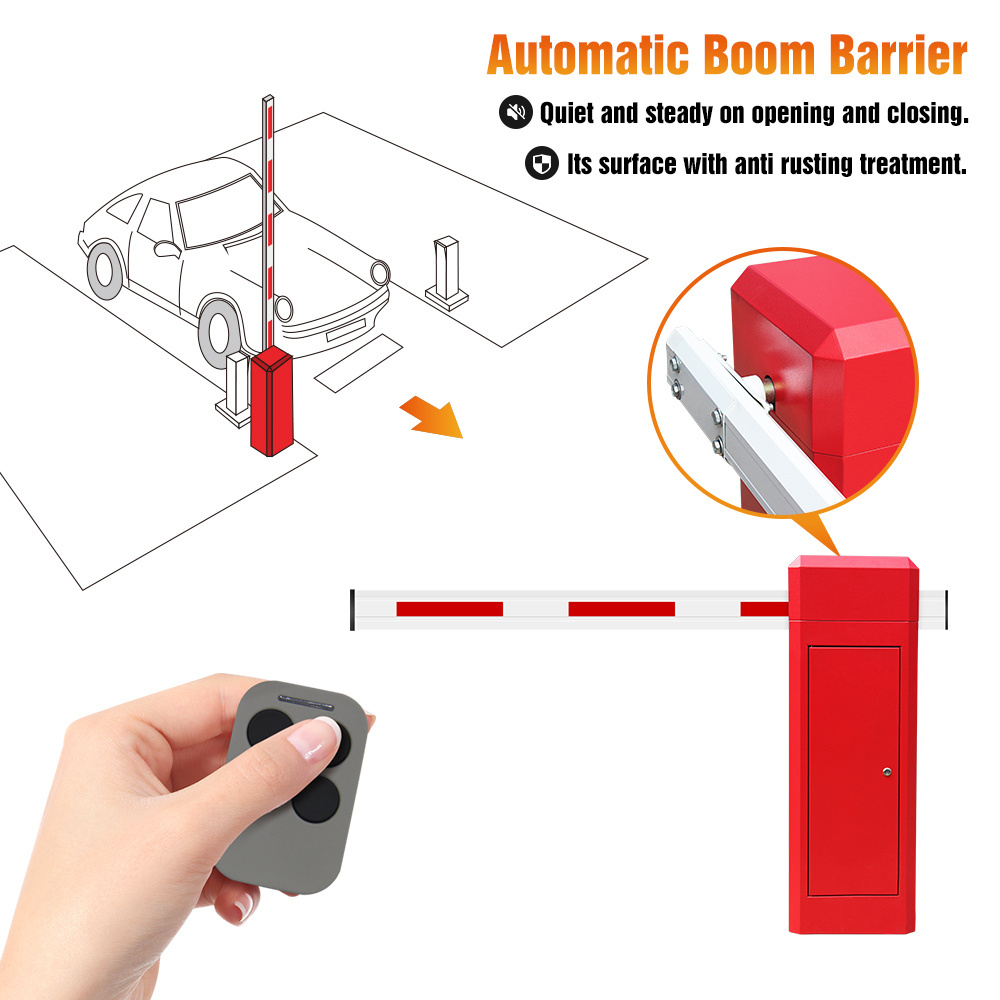 Heavy Duty Red AC 220V Traffic gate automatic Boom Road Barrier Parking