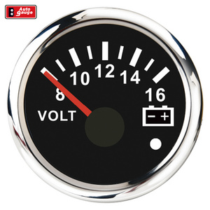 52mm 2inch Electrical Auto Gauge Needle Warning Light Black Faceplate Volt Gauge 12V for Marine Heavy Truck Bus Car Generator