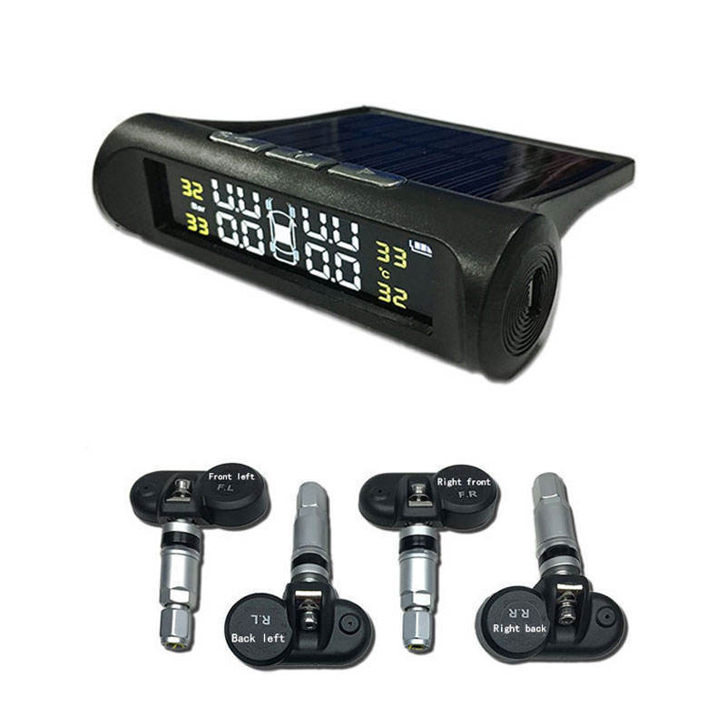 Wholesale hot Smart Driving Safe Solar Power Digital LCD Display External car TPMS Security tire pressure detection monitor