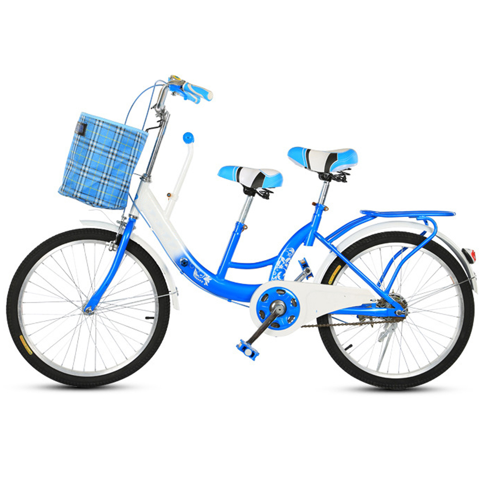 Hot Sale 24 inch Tandem Bicycle Father and Son, Mother and Child Two Wheel Surrey Bike 2 Person Tourist Sightseeing Bike