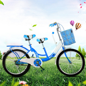 Hot Sale 24 inch Tandem Bicycle Father and Son, Mother and Child Two Wheel Surrey Bike 2 Person Tourist Sightseeing Bike