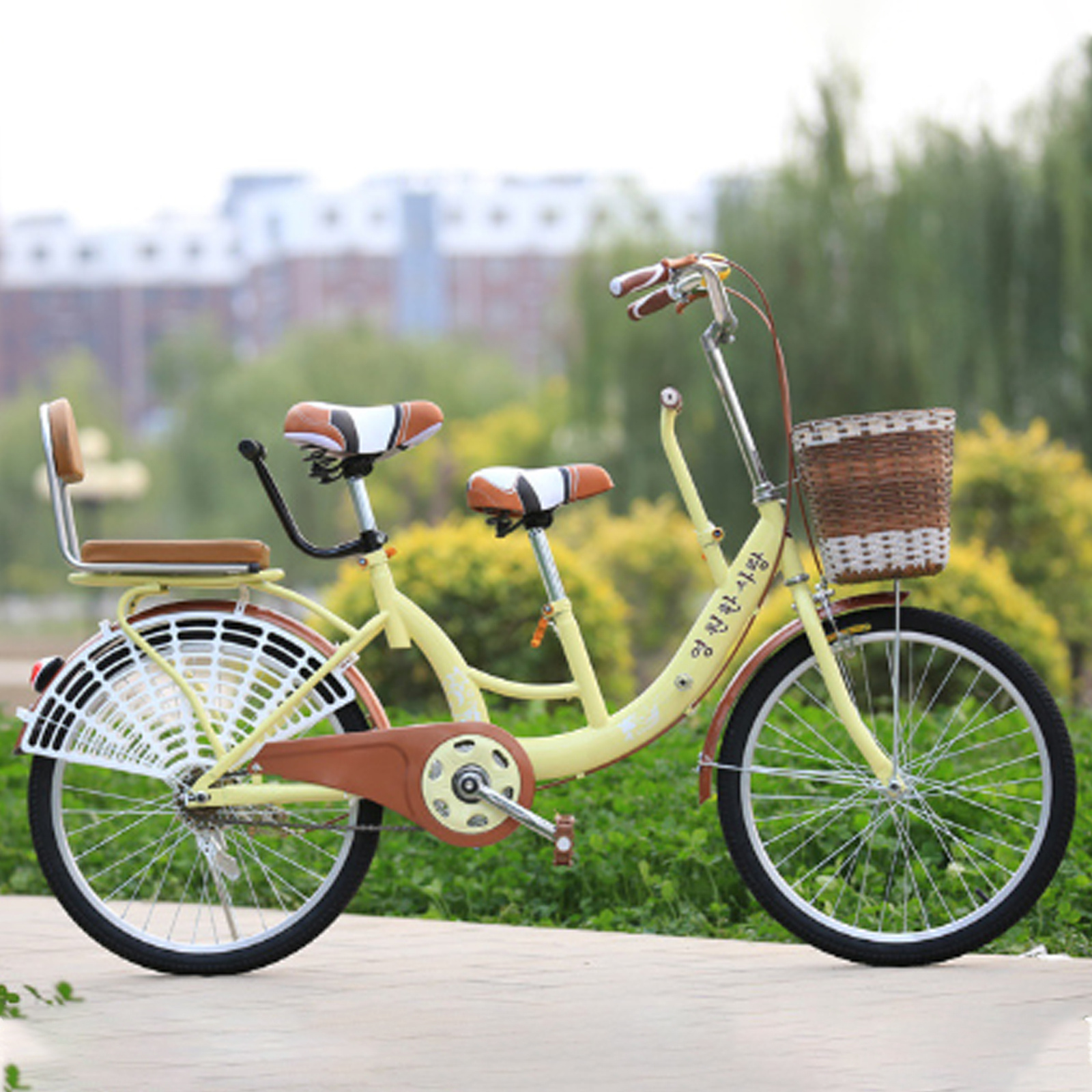 Fashion Style Two Seat Funny Tandem Bike for Tour and Sightseeing Mom ans Baby Bike