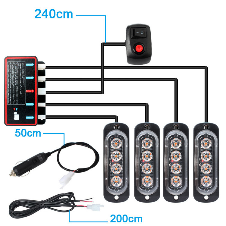 Hot Sale 16LED Car Bumper Led Atmosphere Light Grill Led Light with Remote Control