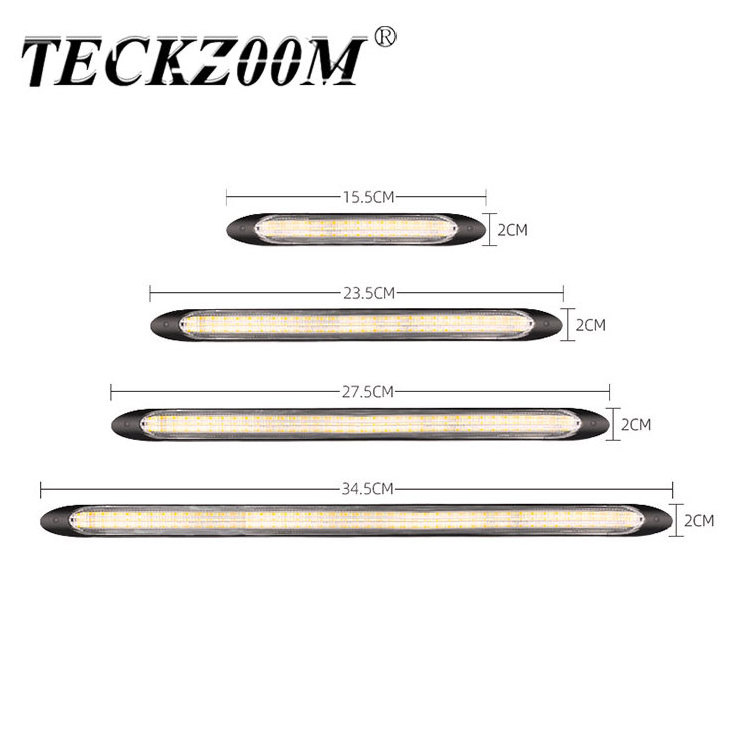 TECKZOOM White Amber Car LED Flexible Headlight Strip Sequential Flowing Daytime Running LED DRL Lights for car