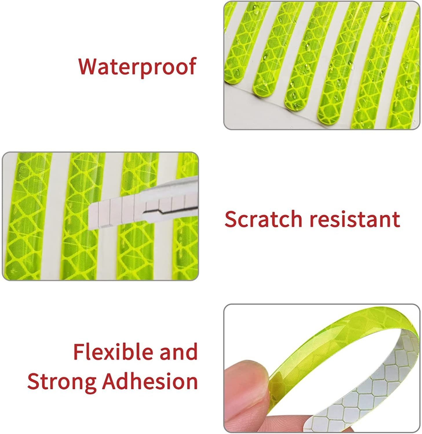 20pcs Car Wheel Hub Sticker High Reflective Stripe Tape For Car Motorcycle Night Driving Safety Luminous Universal Stickers