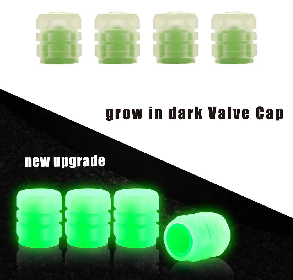 Universal Motorcycle Wheel Dust Auto Glow in Dark Tyre Stem Air Valve Cover Light Auto luminous Car Tire Cap