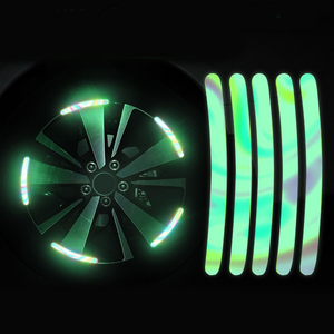 20pcs Glow in the Dark Reflective Wheel Sticker for Car Bike Motorcycle Rim Stripes Night Safety Decoration Stripe