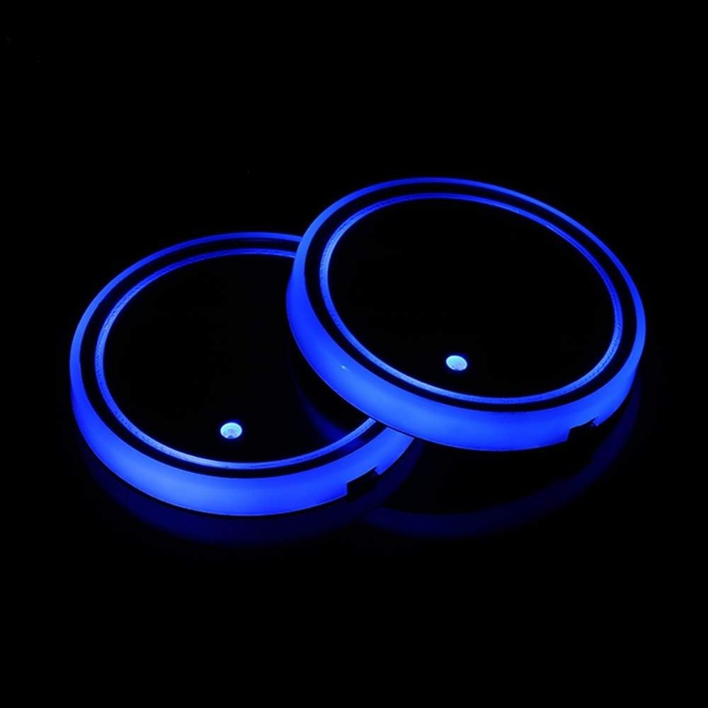 LED Cup Holder Lights 2pcs LED Car Coasters Cup Pad  USB Charging Mat for Drink Interior Decoration Atmosphere Light