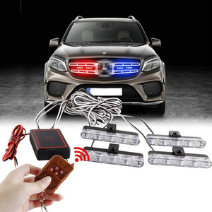 12V Emergency Strobe Warning Grille Lights Caution Flash Lights For Car Truck DRL Ambulance Lights Remote Control  Wireless