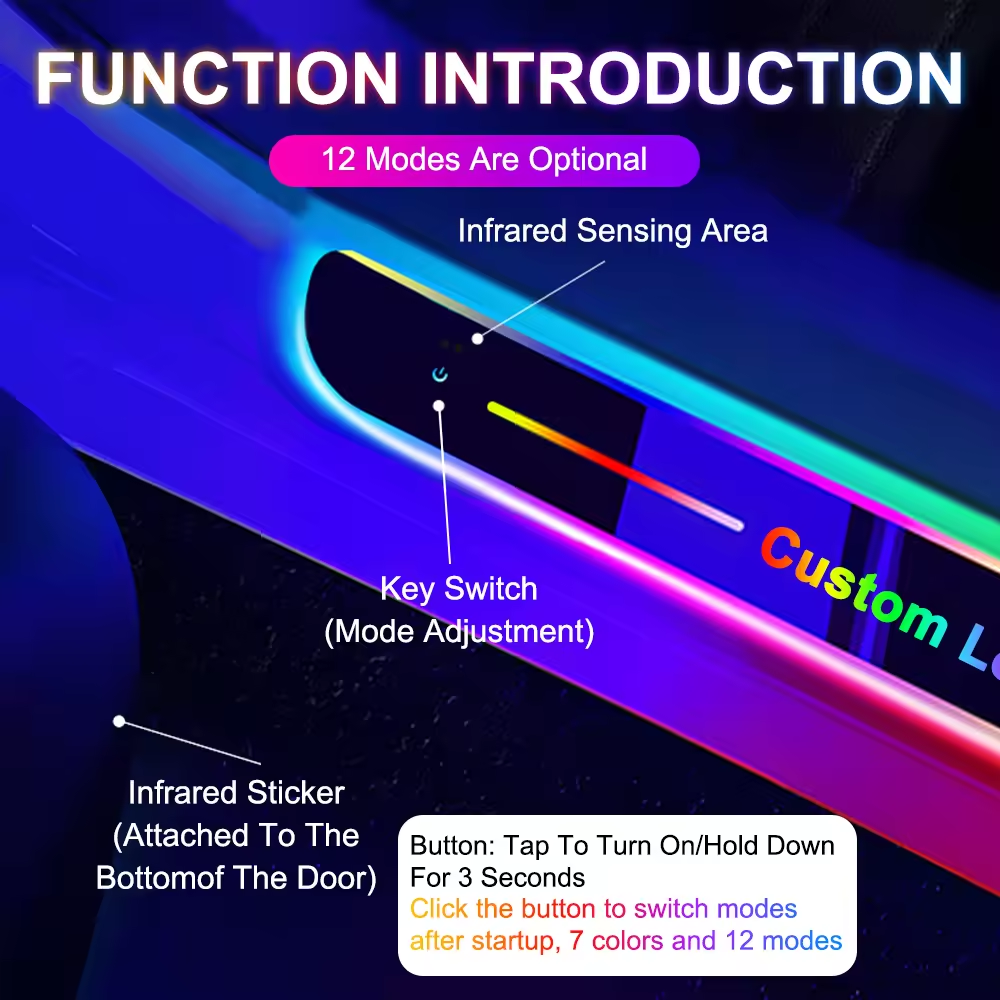 New Arrival USB Car Plate Pedal Customize Logo door LED Welcome Light