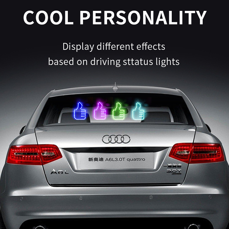 Hot Sell RGB Finger Light USB Car Window Gesture Light With Remote Control Led Flik Me Middle Finger Car Light