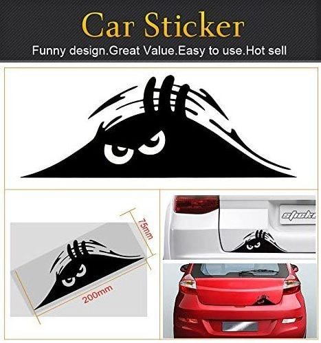 TECKZOOM 1 X Peeking Monster Scary Eyes Car Decal/Sticker for Laptop Ipad Window Wall Car Truck Motorcycle