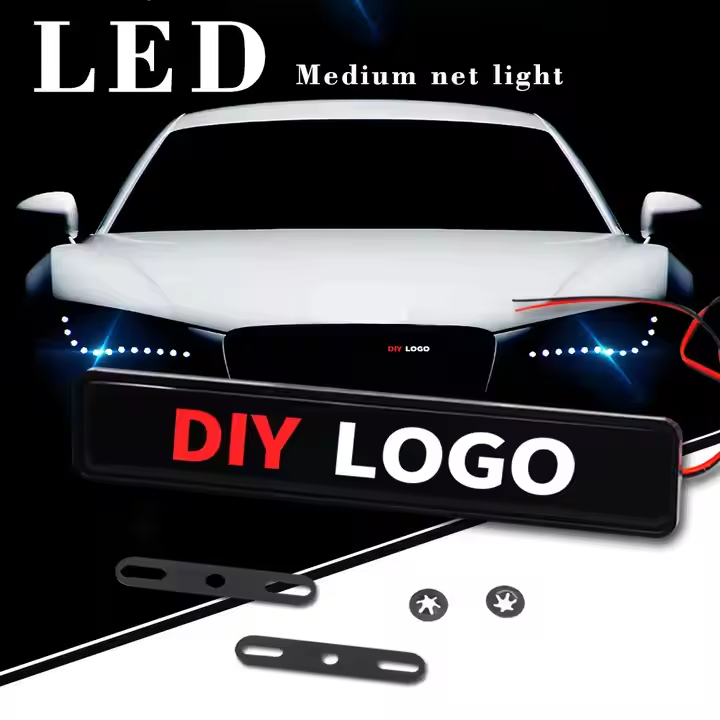 Car Logo LED Light Car Front Grille Emblem Badge Illuminated Decal Sticker Light High Quality Accessories for Car Tuning