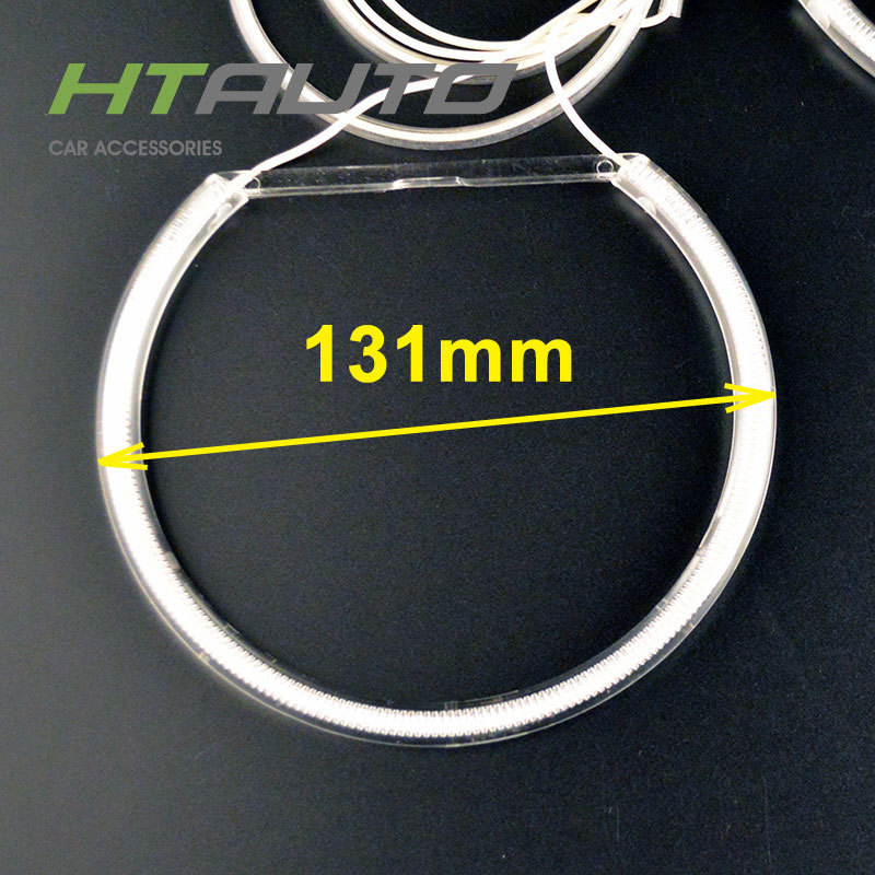 HTAUTO 90mm CCFL Angel Eyes Halo Ring for Car Headlight HID Projector Shroud