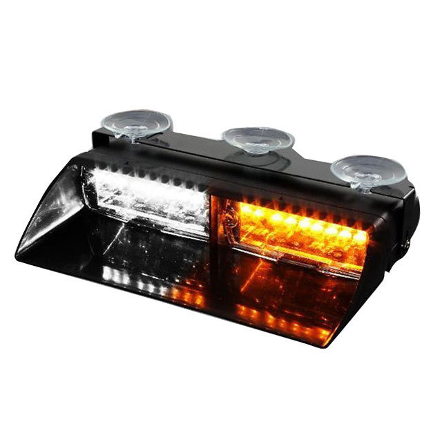 HTAUTO Red Blue 16 LED Law Enforcement Emergency Hazard Warning Strobe Lights for Interior Dash Windshield with Suction Cups