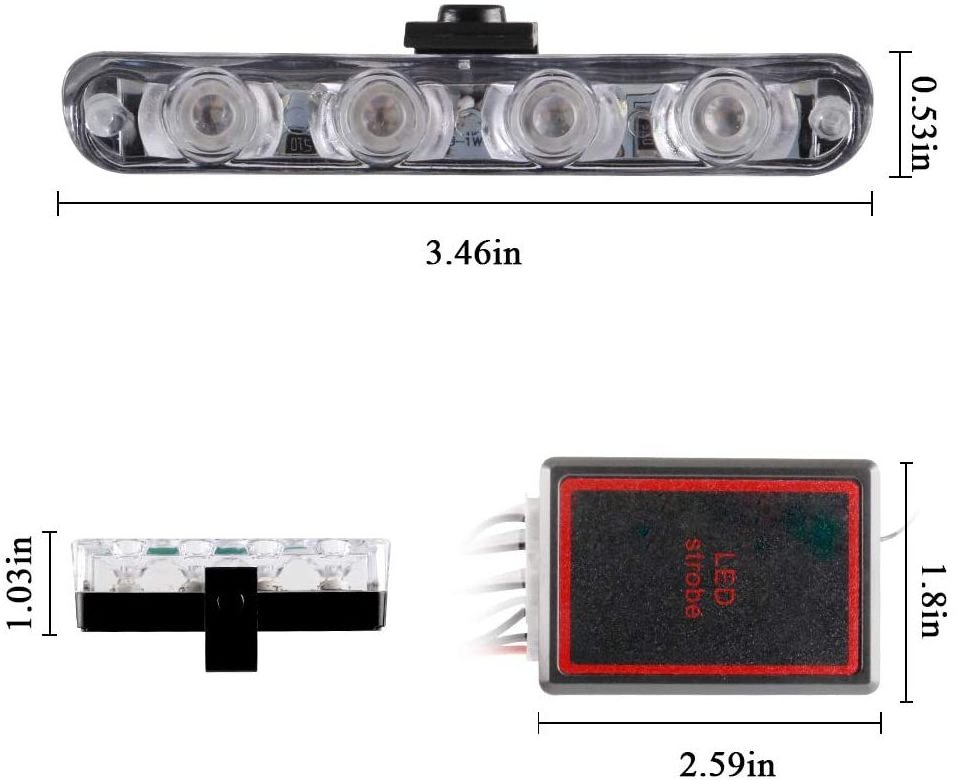 12V Emergency Strobe Warning Grille Lights Caution Flash Lights For Car Truck DRL Ambulance Lights Remote Control  Wireless