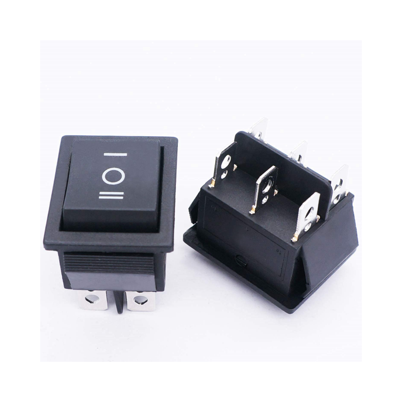 Momentary Boat Rocker Switch DPDT 6 Pin 3 Position (ON)-Off-(ON) 16A 250V AC/20A 125V AC Car Black Rocker Toggle Switch