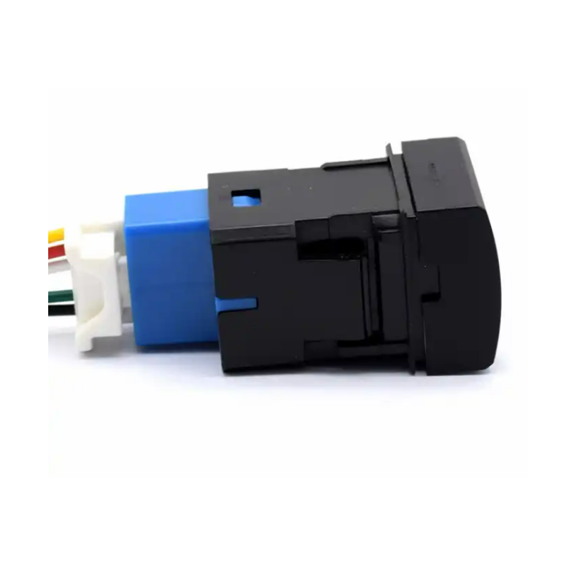 Waterproof OEM Design ABS Square Custom Pattern Car Blue LED SPST ON-OFF Push Button Switch