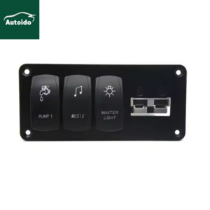 Custom DIY 50A Anderson Style Connector DC 12V Waterproof Car Boat Marine 3 Gang Rocker Switch Panel