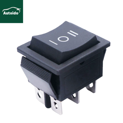 Momentary Boat Rocker Switch DPDT 6 Pin 3 Position (ON)-Off-(ON) 16A 250V AC/20A 125V AC Car Black Rocker Toggle Switch