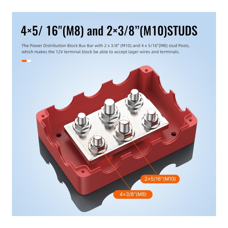 500A Negative&Positive Power Distribution Block Heavy Duty 4 x 5/16