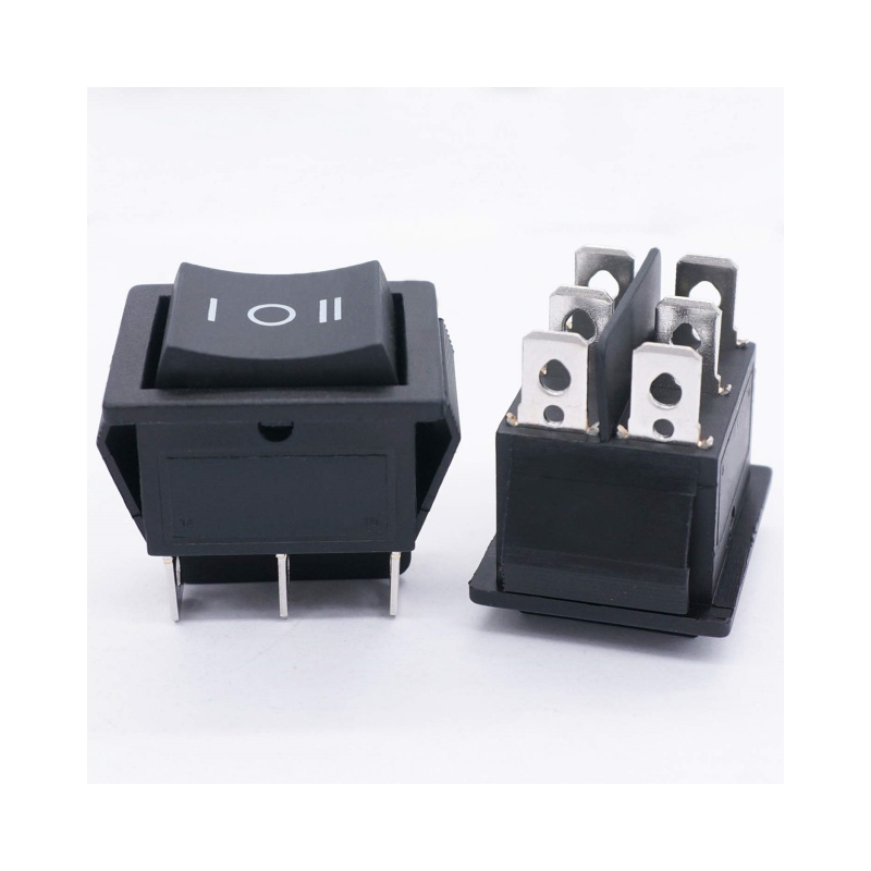 Momentary Boat Rocker Switch DPDT 6 Pin 3 Position (ON)-Off-(ON) 16A 250V AC/20A 125V AC Car Black Rocker Toggle Switch