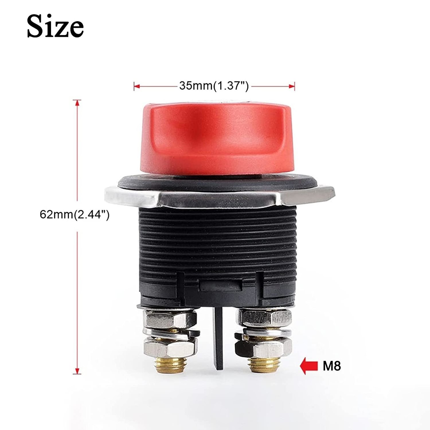 Car Battery Isolator Switch 12-48V Max 32V 200A Cont 300A INT Power Disconnect Switch Battery Cut/Shut Off Kill Switch fo