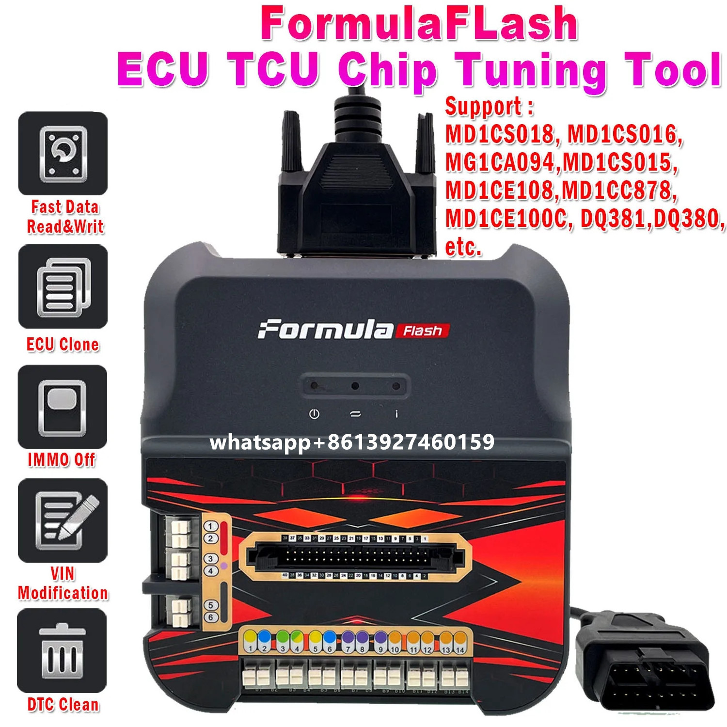 FormulaFLash ECU TCU Chip Tuning Programmer ECU Clone IMMO OFF DTC Clean via Bench Mode Read & Write EEPROM FLASH Update Online