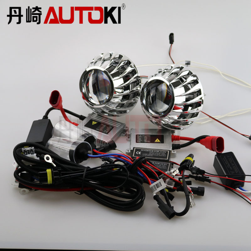 Autoki G16 Spiral hid xenon bulb H1 angel eye bi-xenon projector lens light