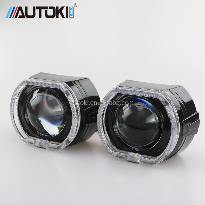 AUTOKI 2016 2.5inch X5 Led guide DRL Angel eyes bi-xenon projector lens light