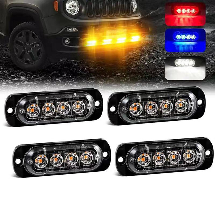 4LED Car Turn Signals Strobe Warning Lights Flash Breakdown Emergency Light for Truck Trailer Beacon Lamp Signal Taillight