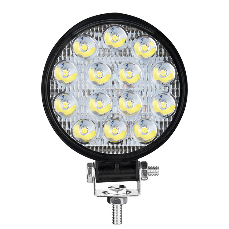 4 Inch Car LED Work Light Round 42W 14LED Auxiliary Light LED Car Fog Light Modified Headlight Engineering Spotlight Headlight