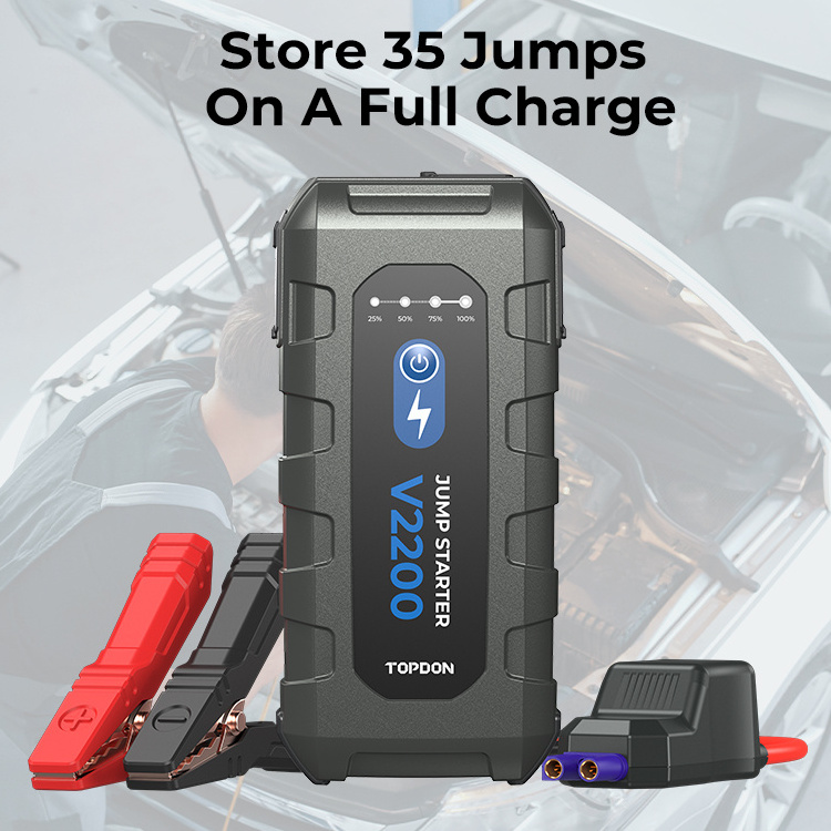 super capacitor Topdon V2200 multi function portable battery booster power bank multi-function jump starter powerbank for car