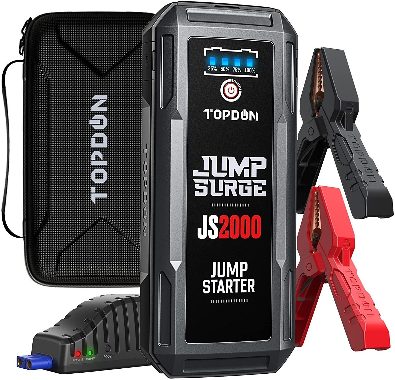 TOPDON V2000 2000A 12V JS2000 Booster Jump Starter 12 Volt Powerbank Usb Mit Ce Battery Charger Booster Kit