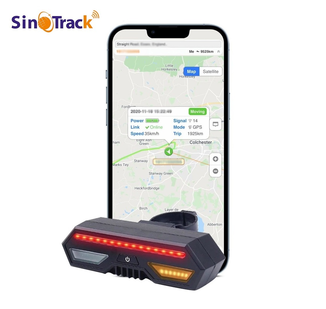 Bicycle Light Turn Signal SinoTrack ST-908 GPS Tracker With Precise Positioning Warning Remote