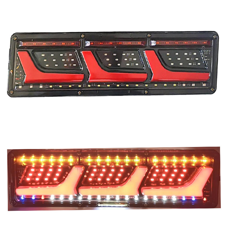 24V Led Truck Trailer RV Tail Lights Turn Stop Brake Reverse Running Light for Trucks RV Tractor Construction Vehicle Waterproof