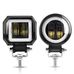 20W Waterproof Round LED Angel Eyes Light Bar 12V 24V 6500K White For Motorcycle Offroad led Work Light