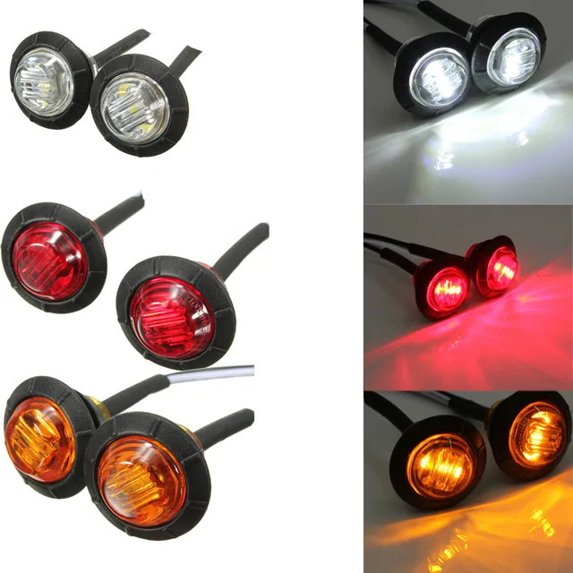 3/4 Inch Hi/low beam Led Side Marker Light DOT SAE 2 Modes 12v Trailer Cars Van Truck Side Signal Indicator Turn Warning Light