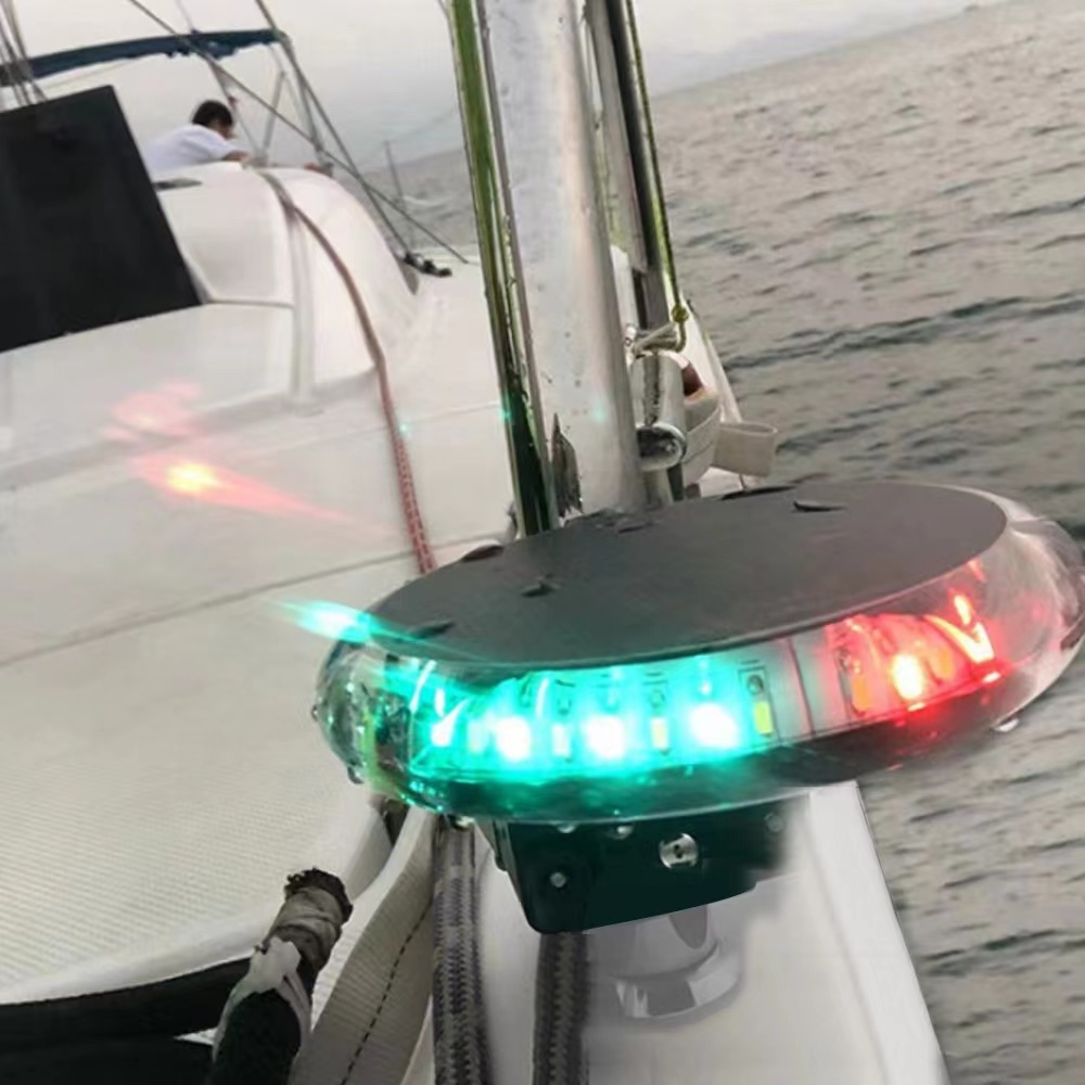 Marine Boat Navigation Light Solar Powered Portable Clamp On FCC Led Navigation Light With Wireless Remote Control Positioning