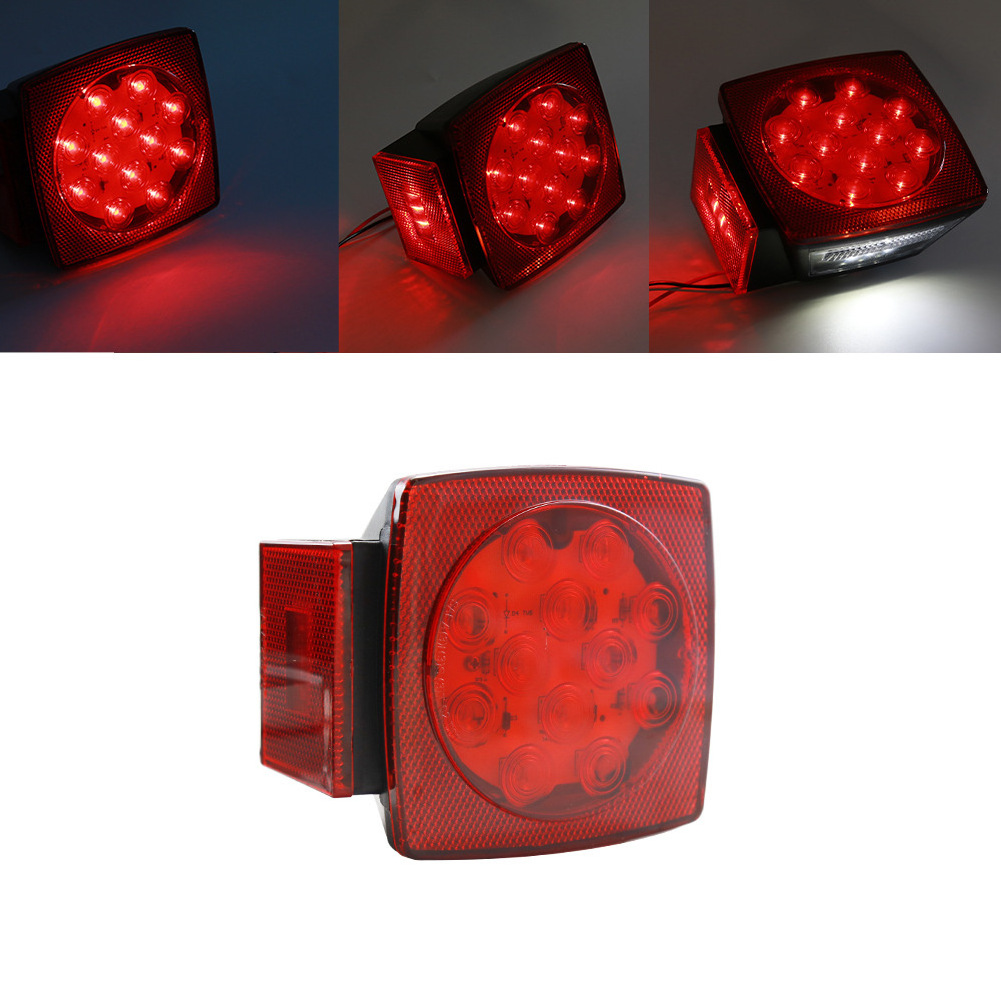 12V Red Led Trailer Tail Light  For Trailer Submersible Boat Truck Rv  Dot Left And Right Signal Lamp  Brake License Stop