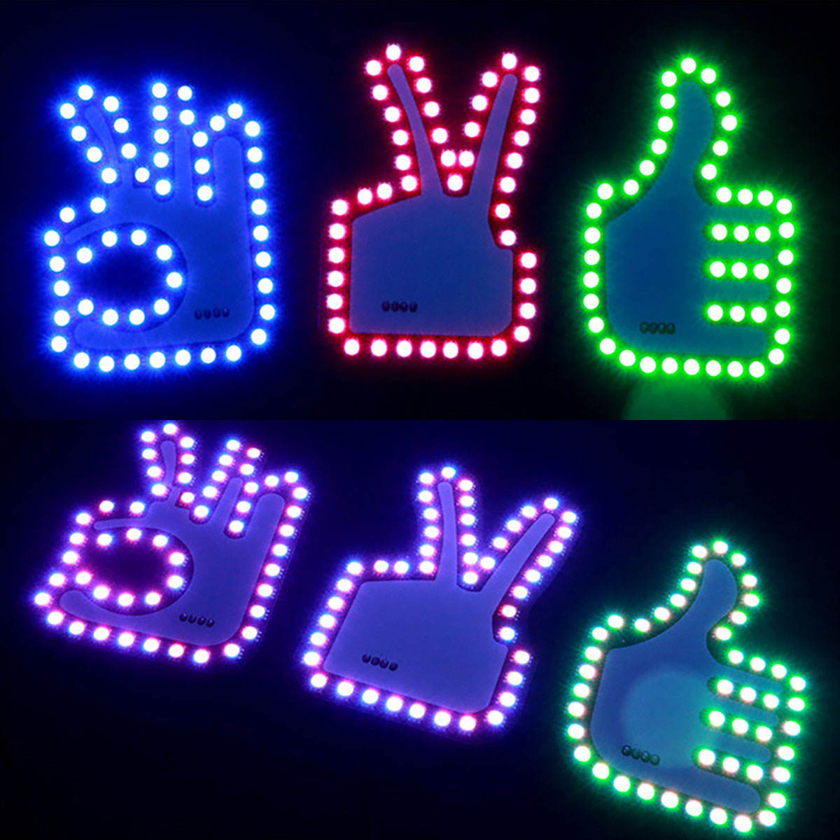 Car Led Gesture Light Usb Palm Finger Flashing Middle Finger Warn Lamp Remote Control For Rear Windshield Sign Car Accessories