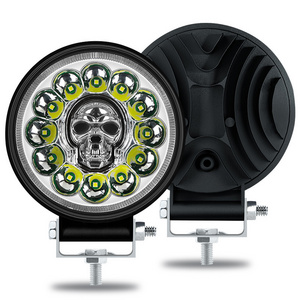 new round skull 7 color working lights off-road vehicle modified car overhead lights Headlights spotlights