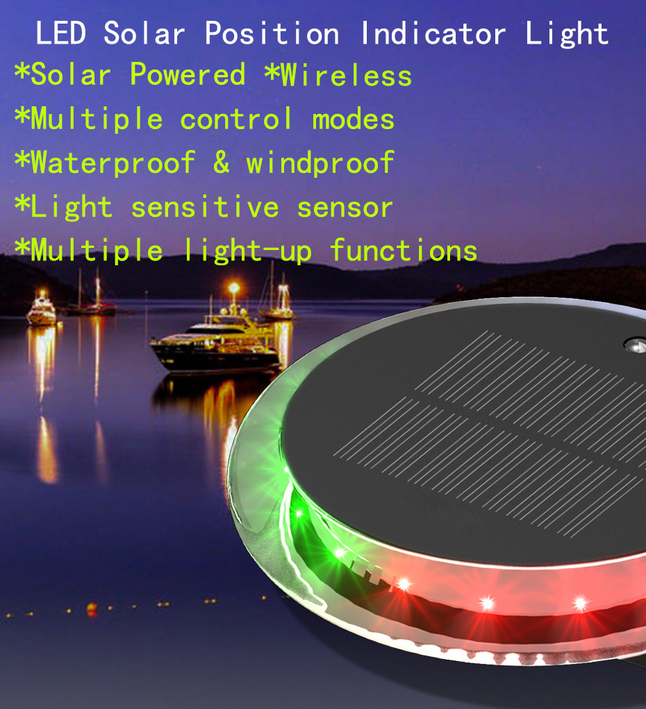 Marine Boat Navigation Light Solar Powered Portable Clamp On FCC Led Navigation Light With Wireless Remote Control Positioning