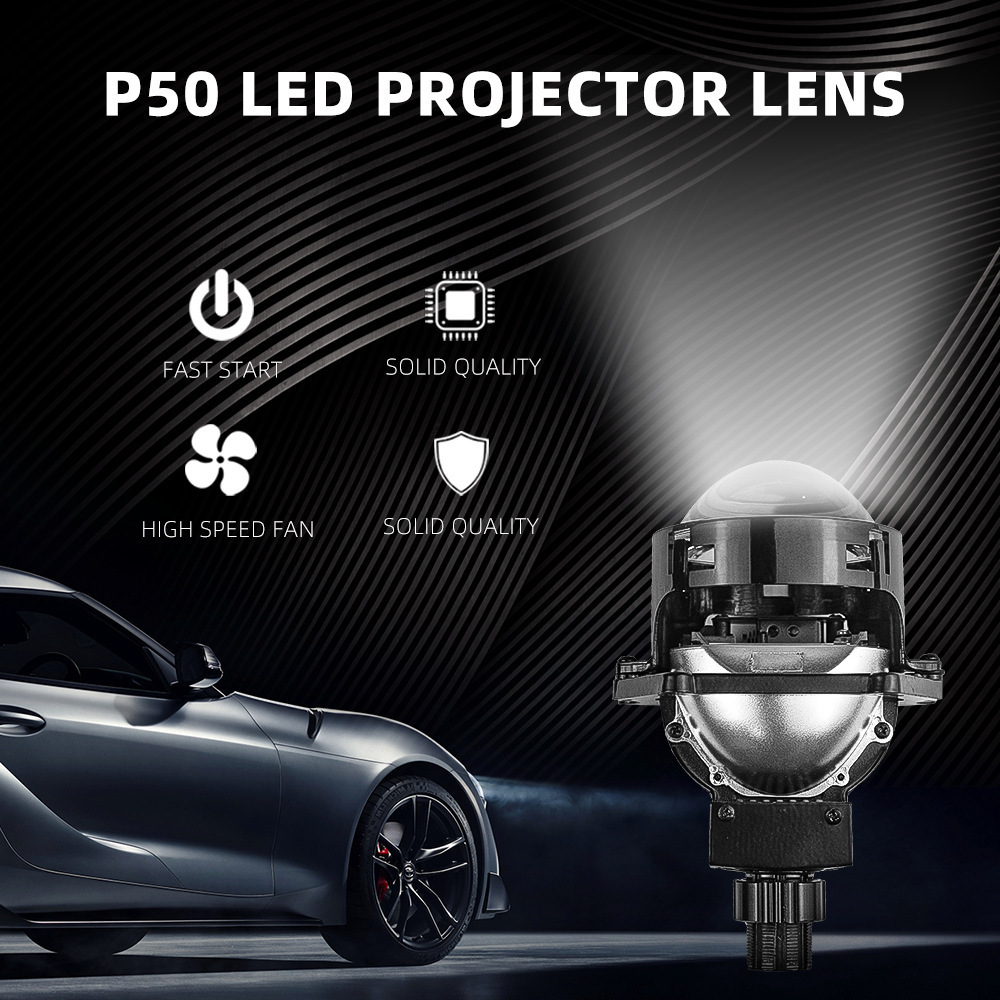 3 inch  Inch Bi LED Projector Lens Headlight Retrofit Kit with High Low Beam 6000K external drive  Lhd Rhd Projector Blue Lens