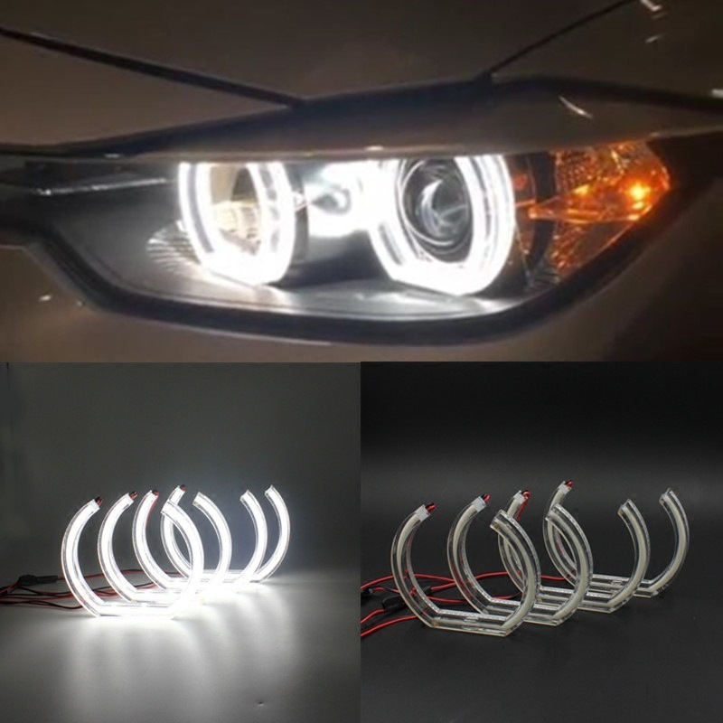 LED Dual Color Concept  Iconic Halo Headlight Car Led Angel Eyes Amber White Projector Lens for BM W E92 E90 F30