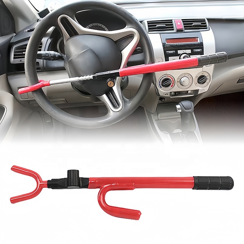 Multifunctional Anti Theft Long Clutch Car Lock Safety U-shaped Retractable  Harpoon Car Steering Wheel Locks