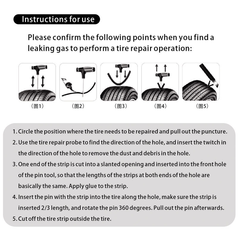 High Quality Auto Trucks Bike Motorcycle Hand Dent Tyre Repair Tool Sets Car Tire Repair Tools Kit