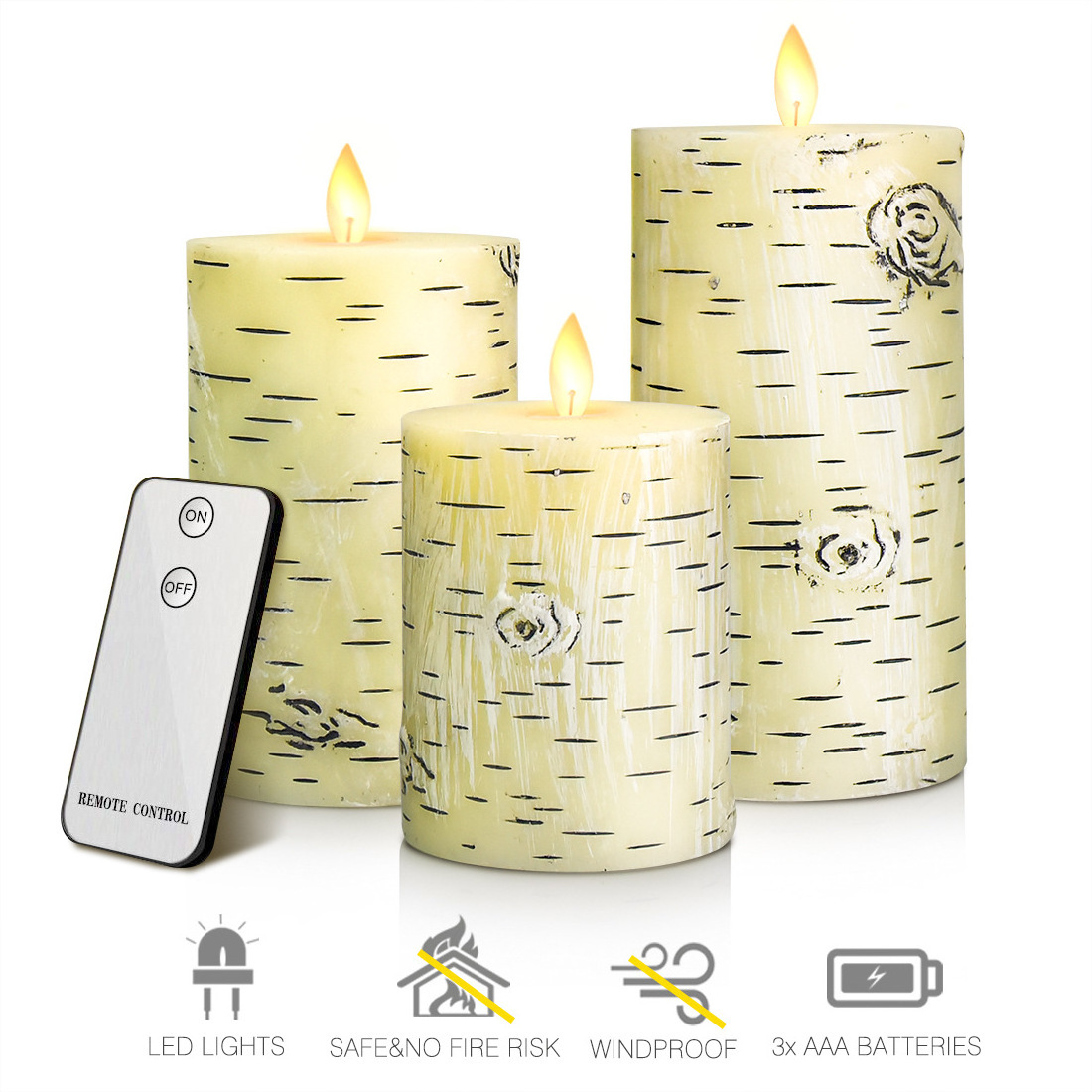 Cross border Birch wax electronic candle swing simulates romantic birthday wedding remote CONTROL Led candle